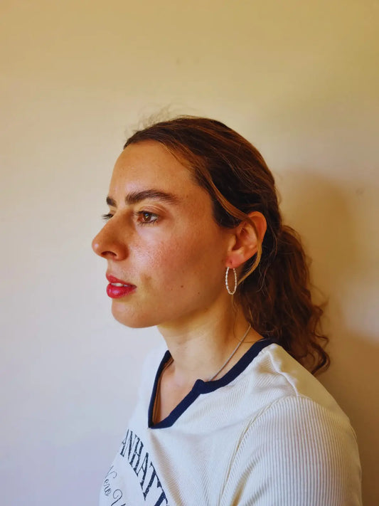 Aro argolla entrelazada de plata 925