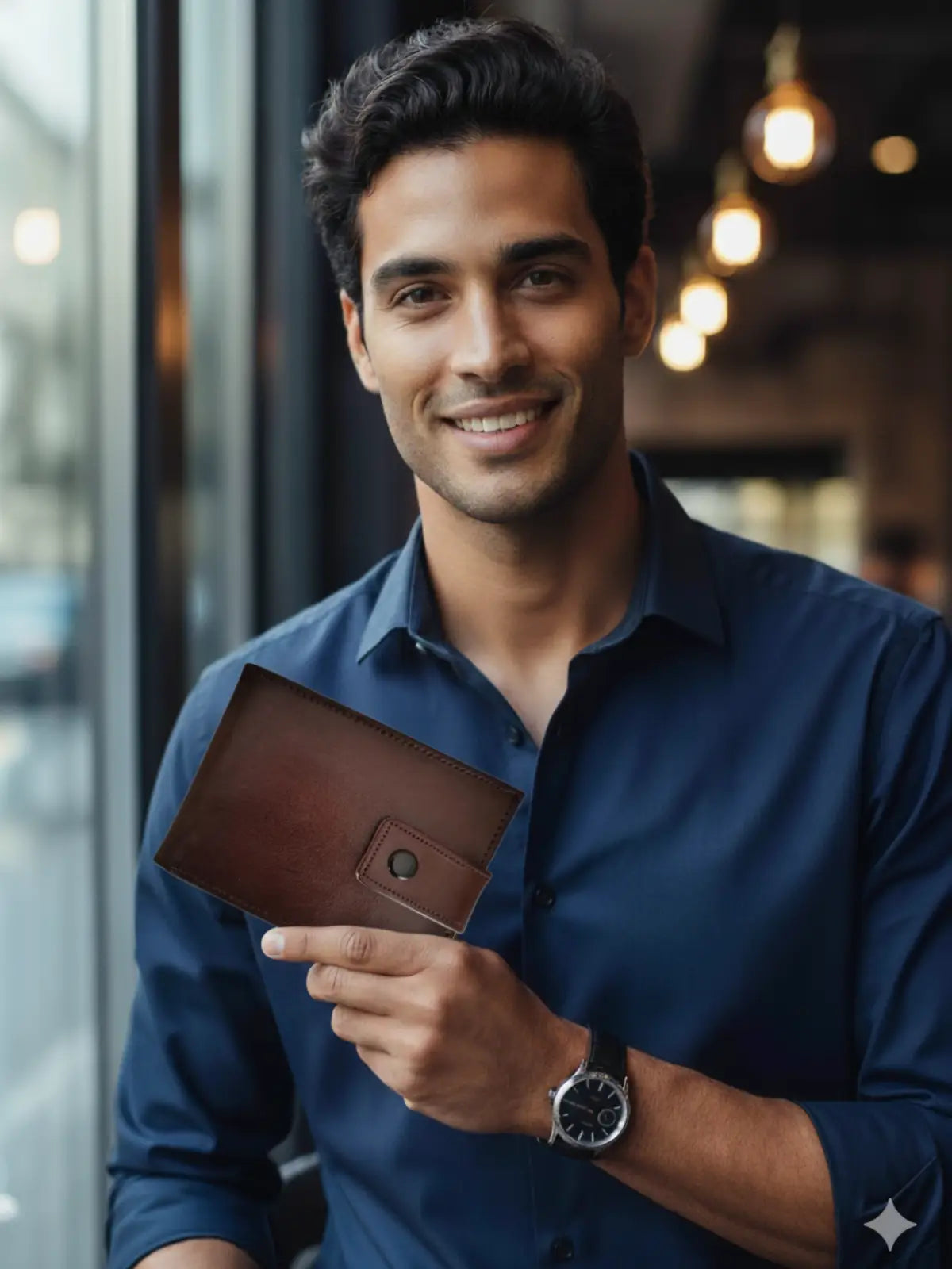 Billeteras de cuero natural Hombre