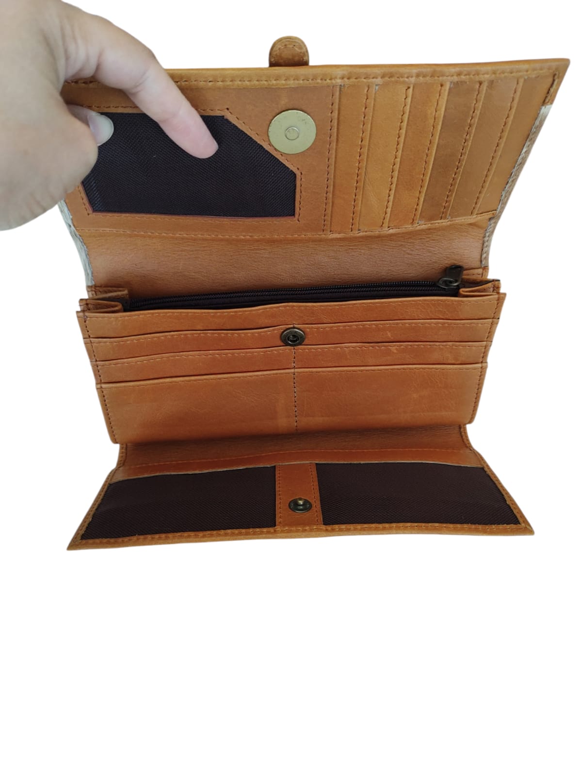 Billetera de cuero natural café - Gul