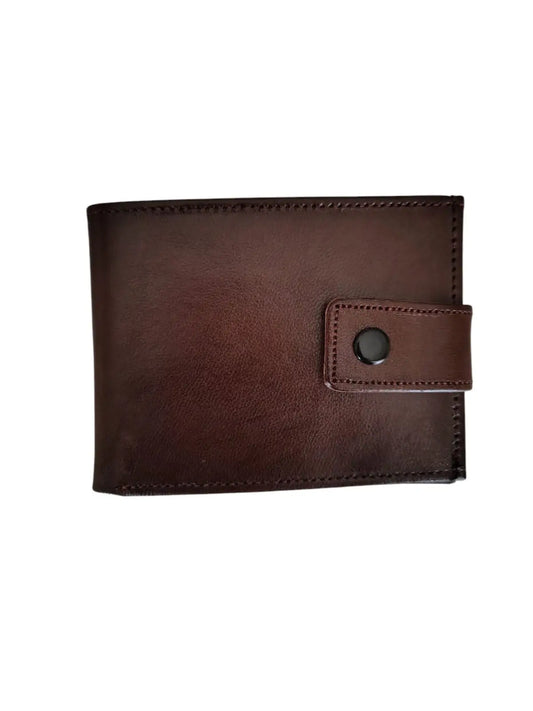 Billetera de cuero natural color café hombre - Samir
