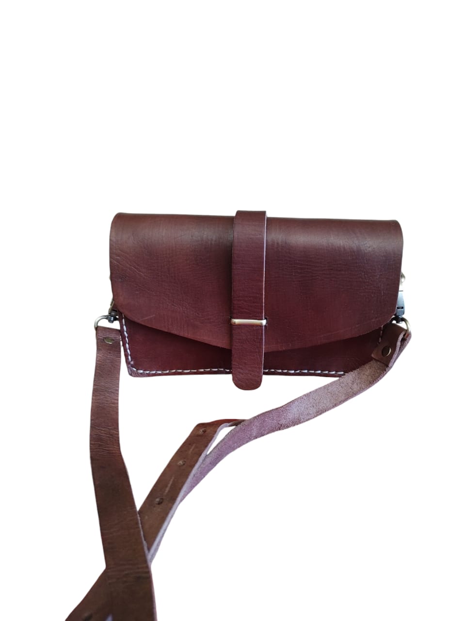 Cartera de cuero natural café – Muna