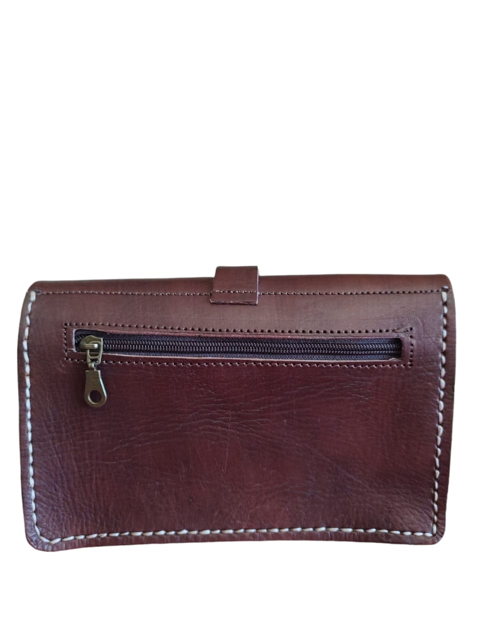 Cartera de cuero natural café – Muna