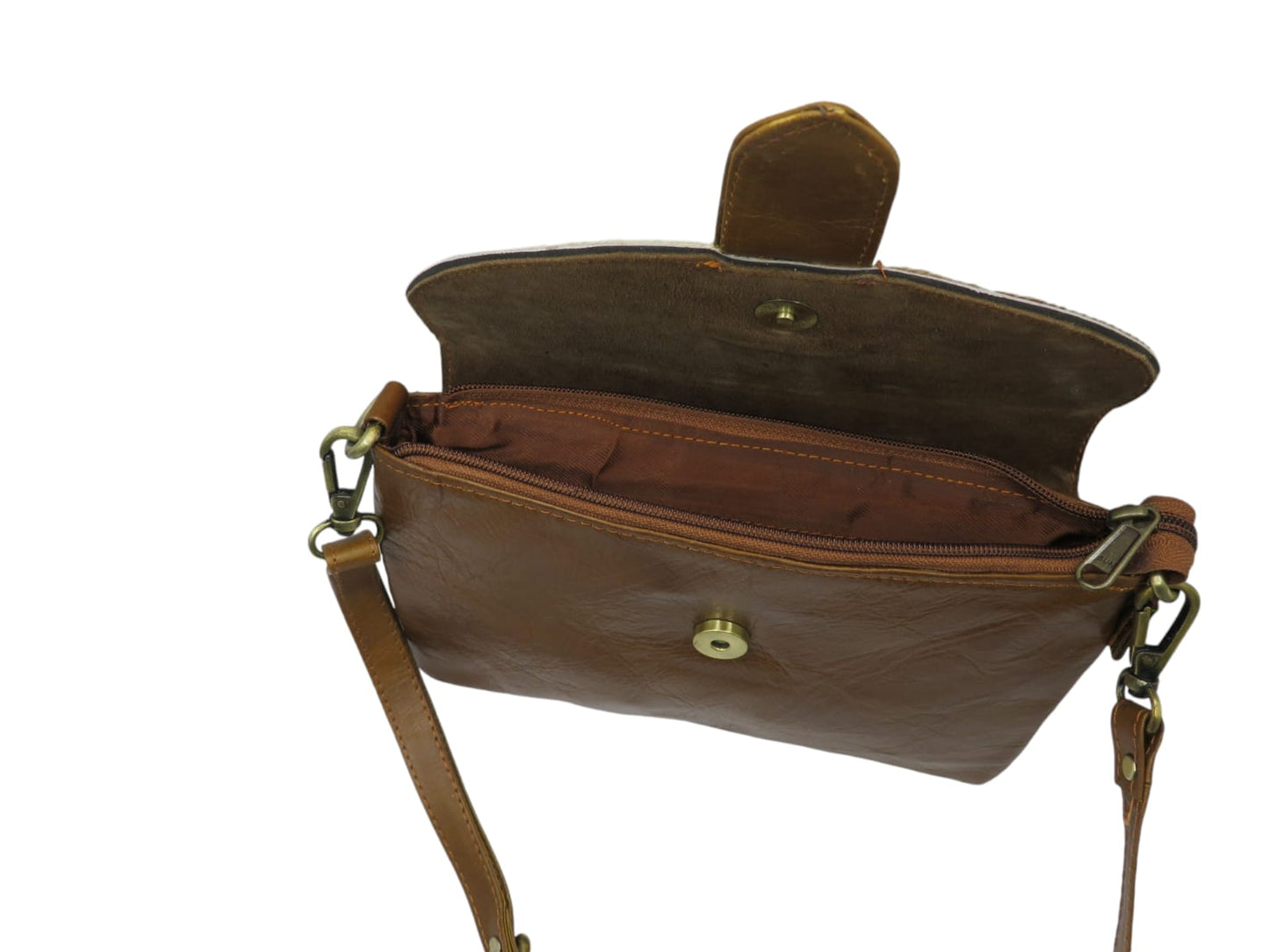 Cartera de cuero natural color cafe – Fairuz