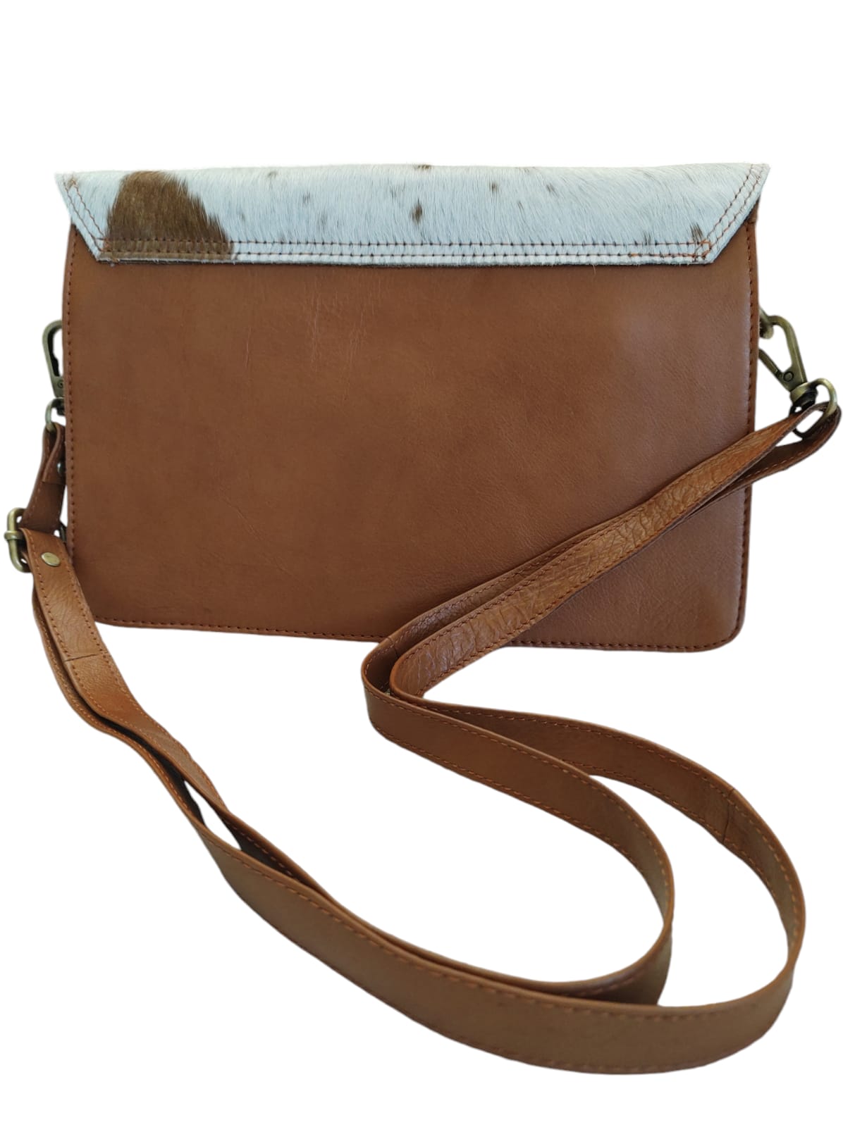 Cartera de cuero natural color café – Fariha