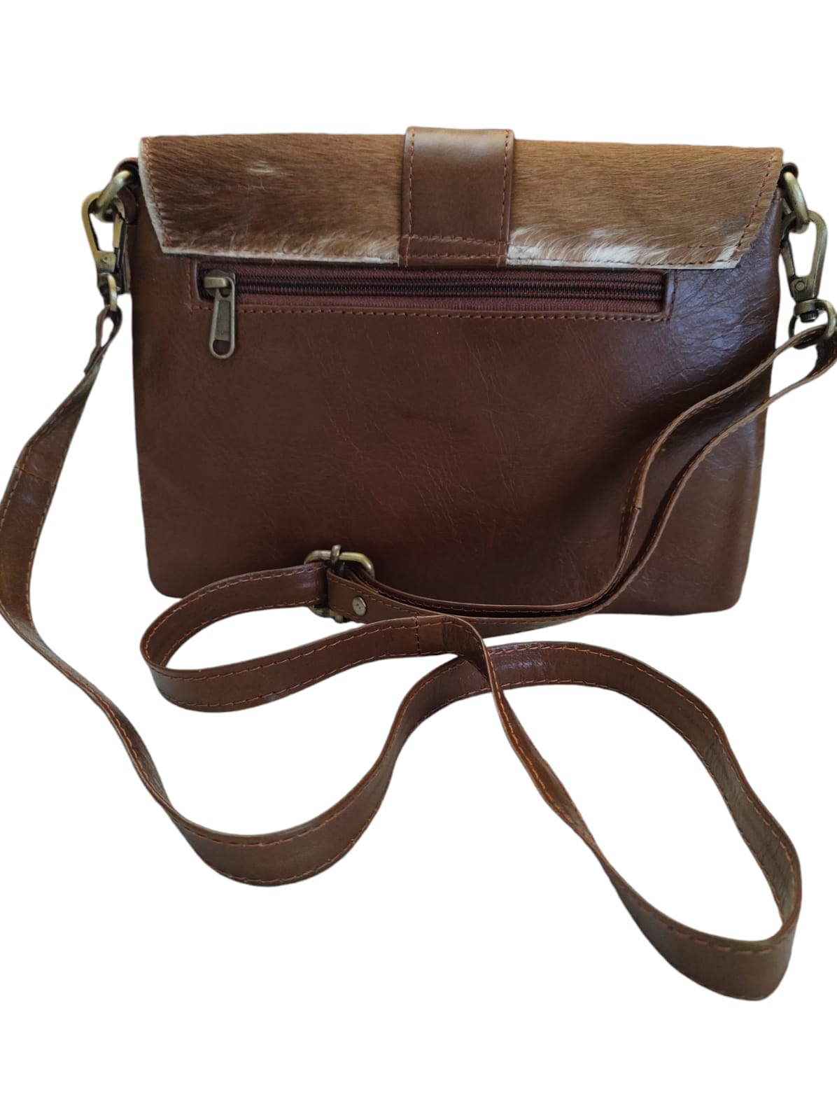 Cartera de cuero natural color café – Fairuz