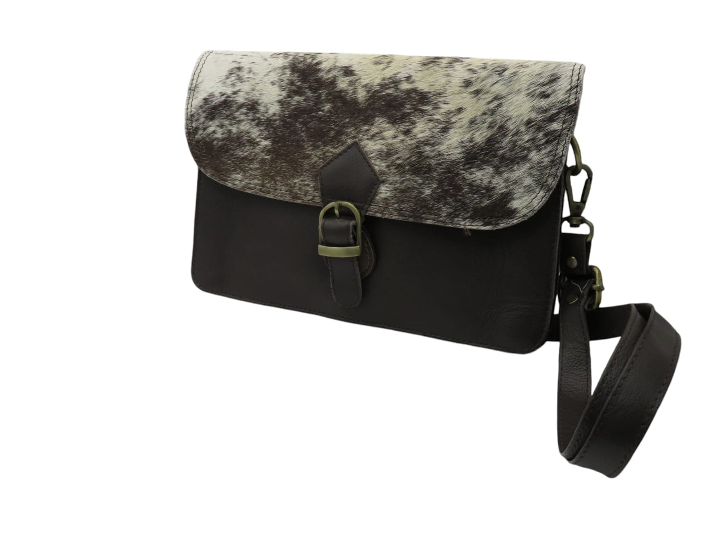Cartera de cuero natural color café chocolate – Fariha