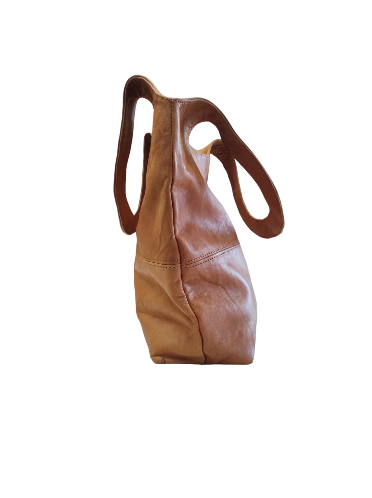 Cartera de cuero natural color camel - Rania