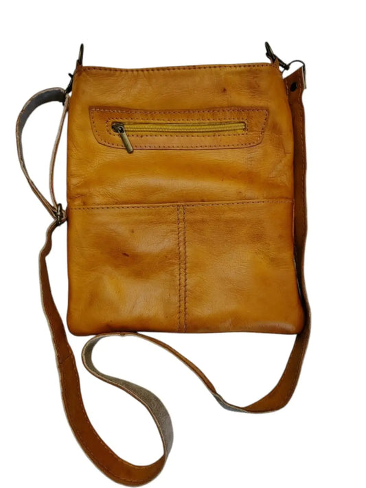 Cartera de cuero natural color caramelo - Randa