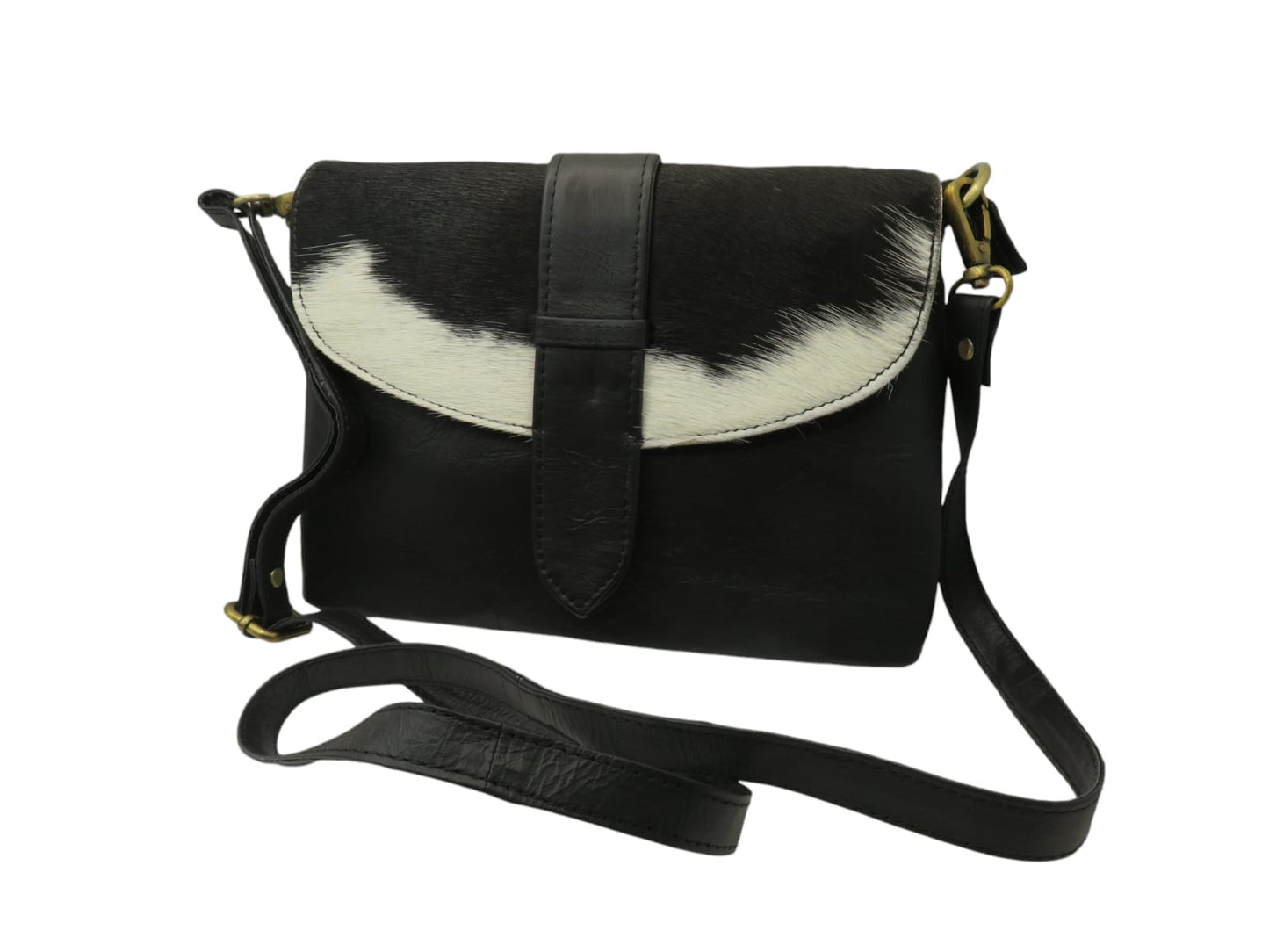 Cartera de cuero natural color negro - Fairuz