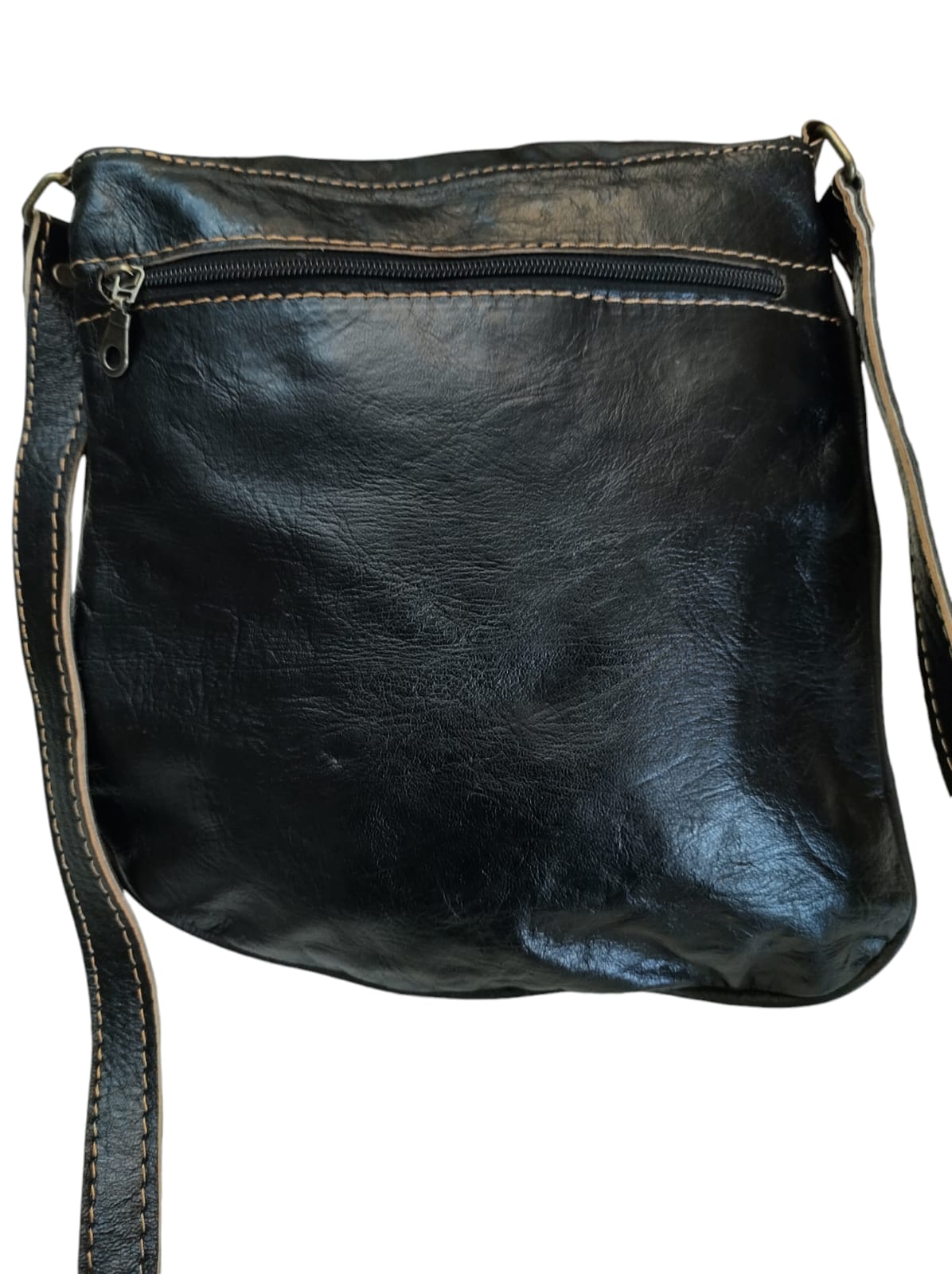 Cartera de cuero natural color negro - Nawal