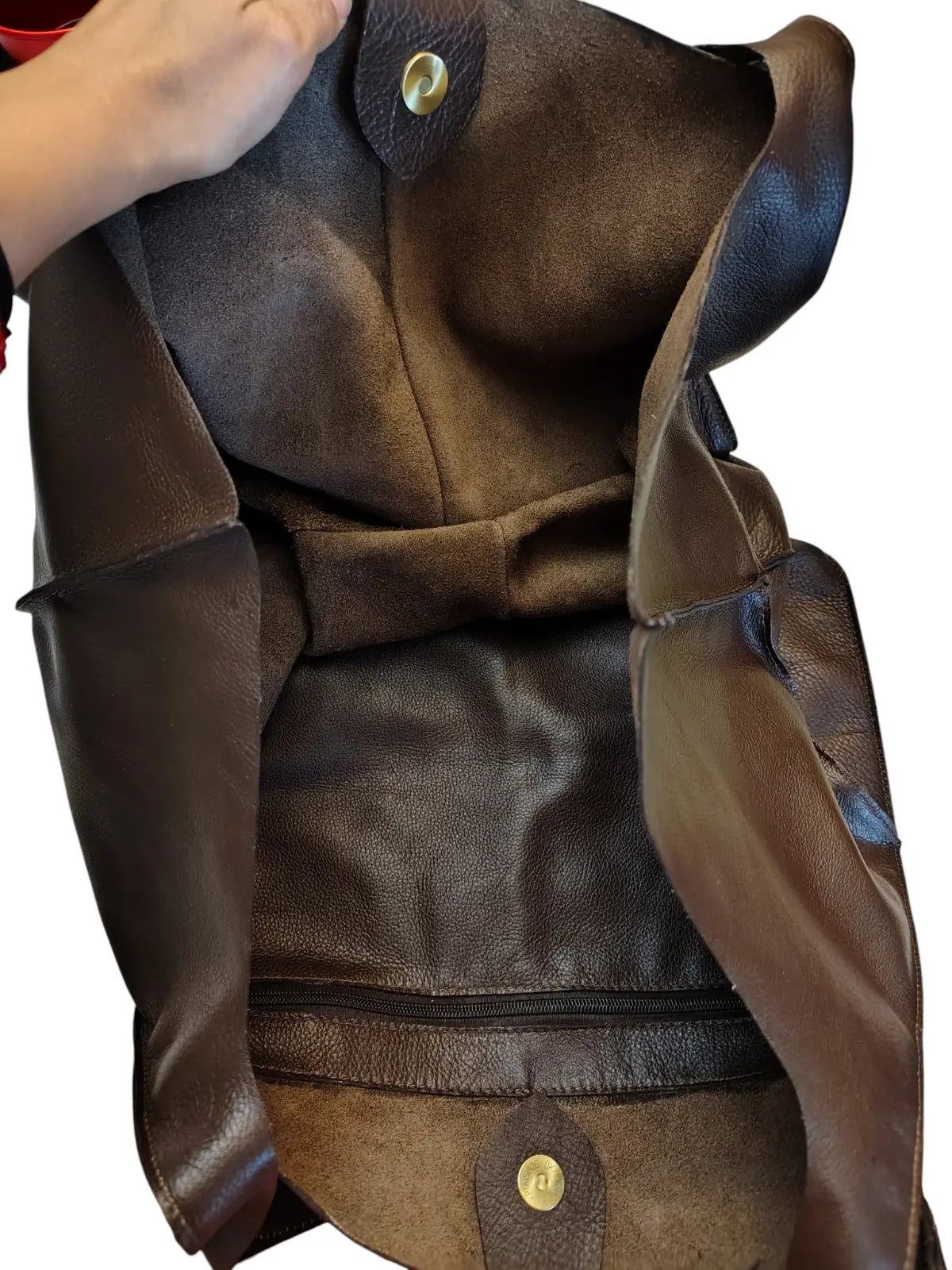 Tote Bag de cuero natural color café moro – Soraya