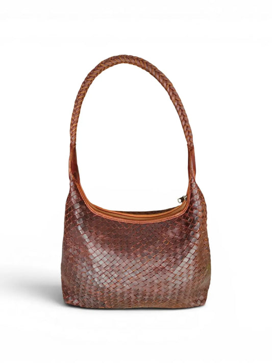 Cartera de cuero natural color terracota - Nur
