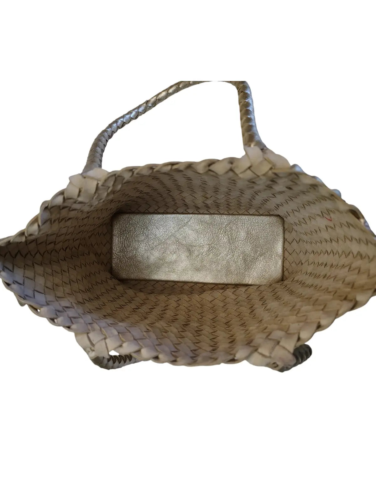 Cartera de cuero natural trenzado dorado - Karime