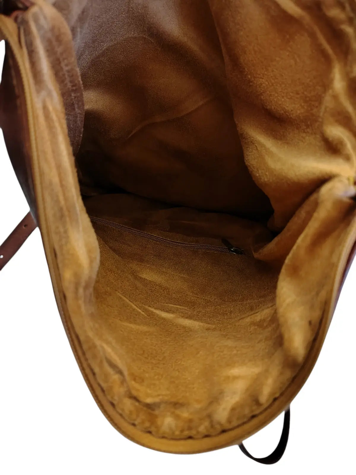 Mochila de cuero natural unisex color terracota - Rashid