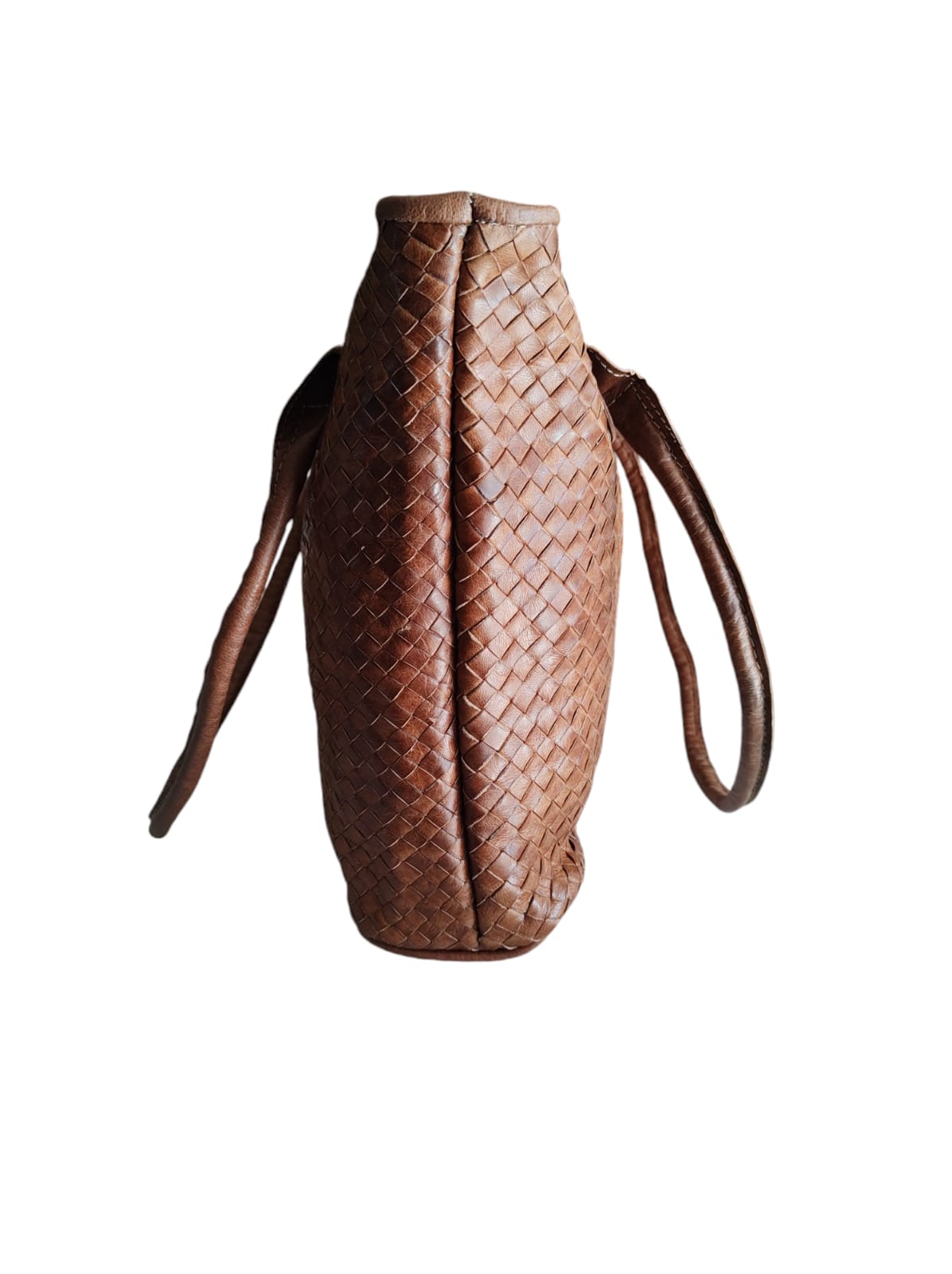 Tote Bag de cuero natural tejido color barquillo – Zafira