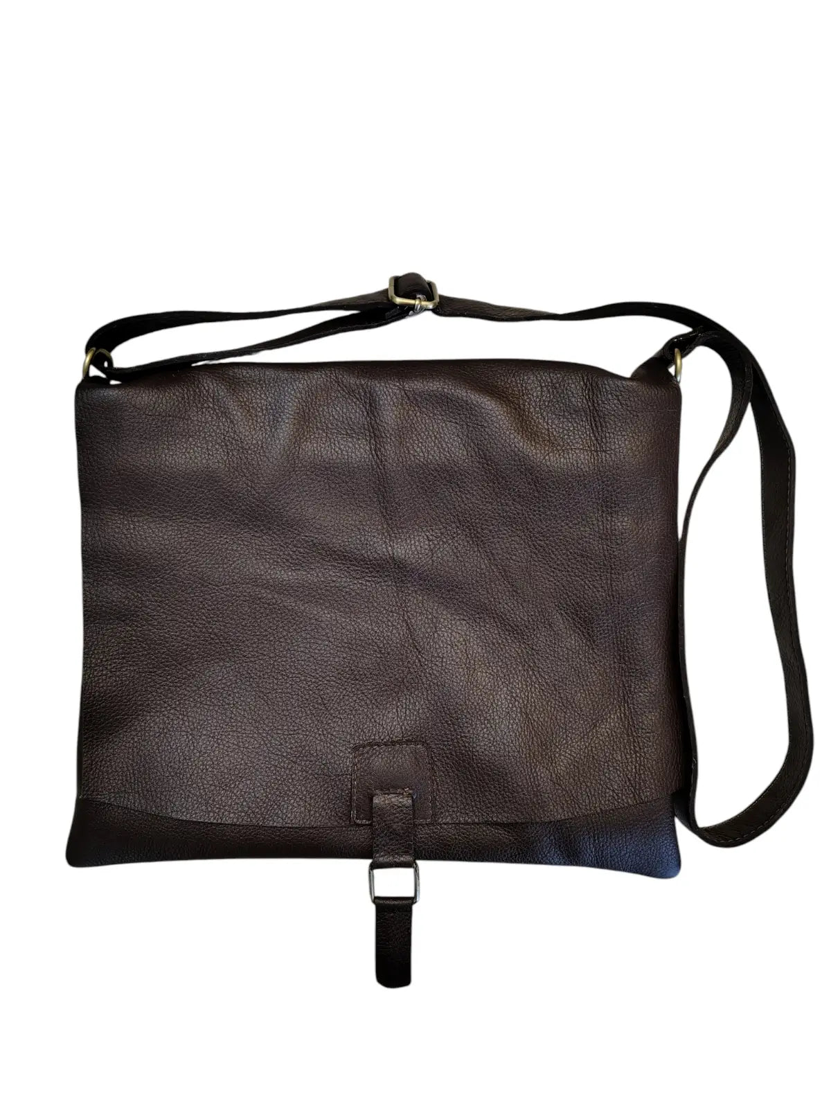 Bandolera de cuero natural color café moro - Amira