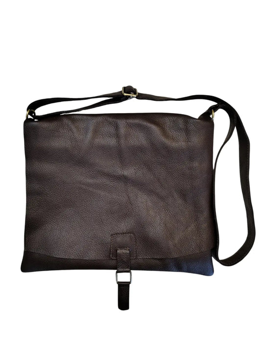 Bandolera de cuero natural color café moro - Amira