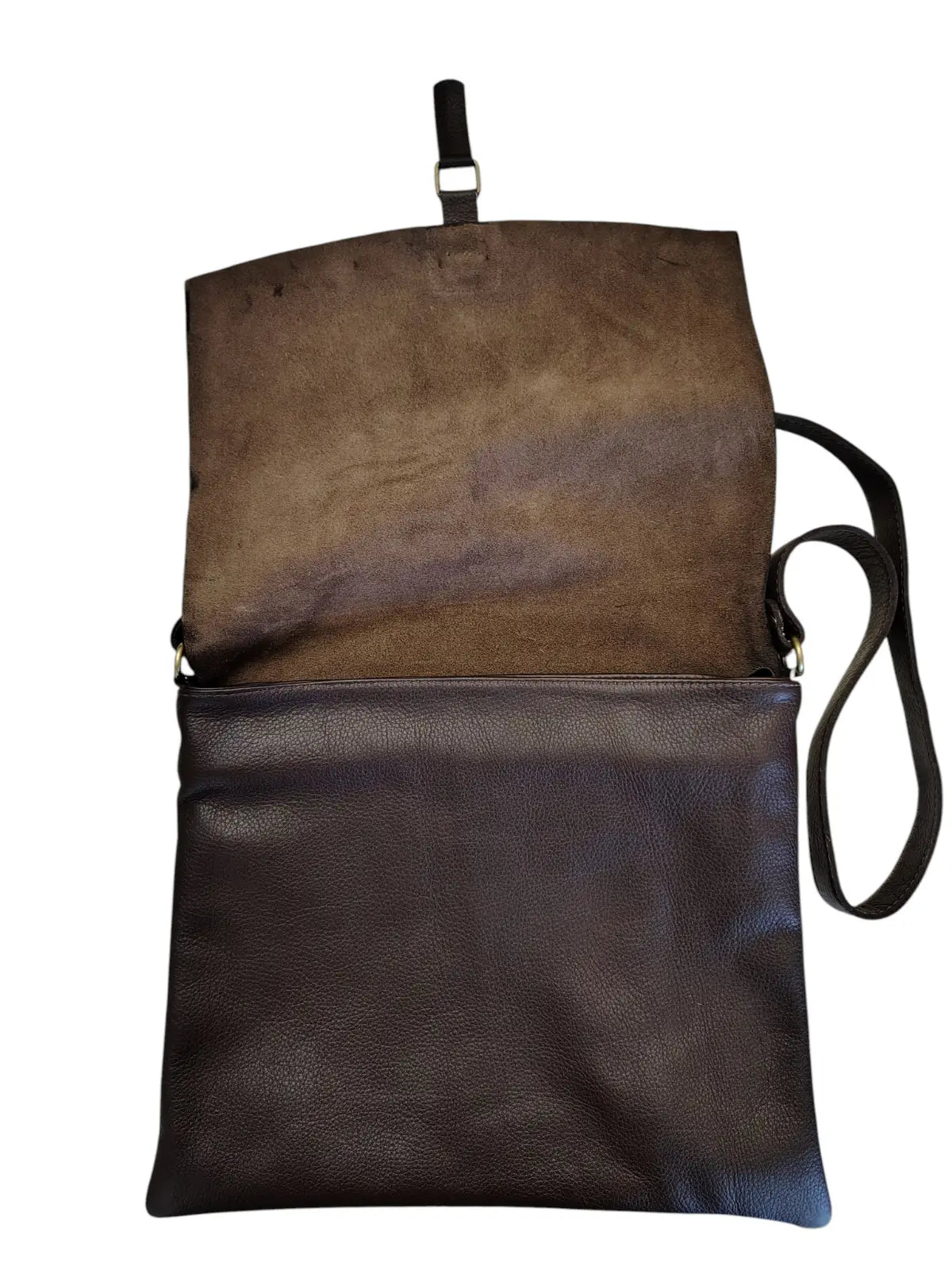 Bandolera de cuero natural color café moro - Amira