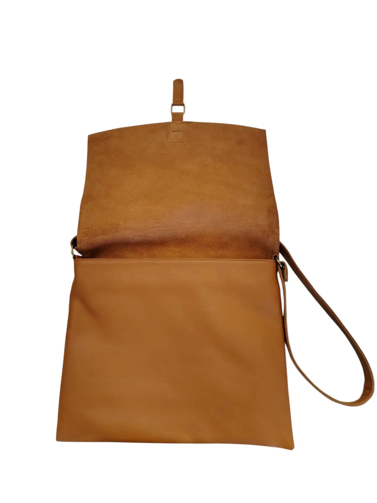 Bandolera de cuero natural color camel - Amira