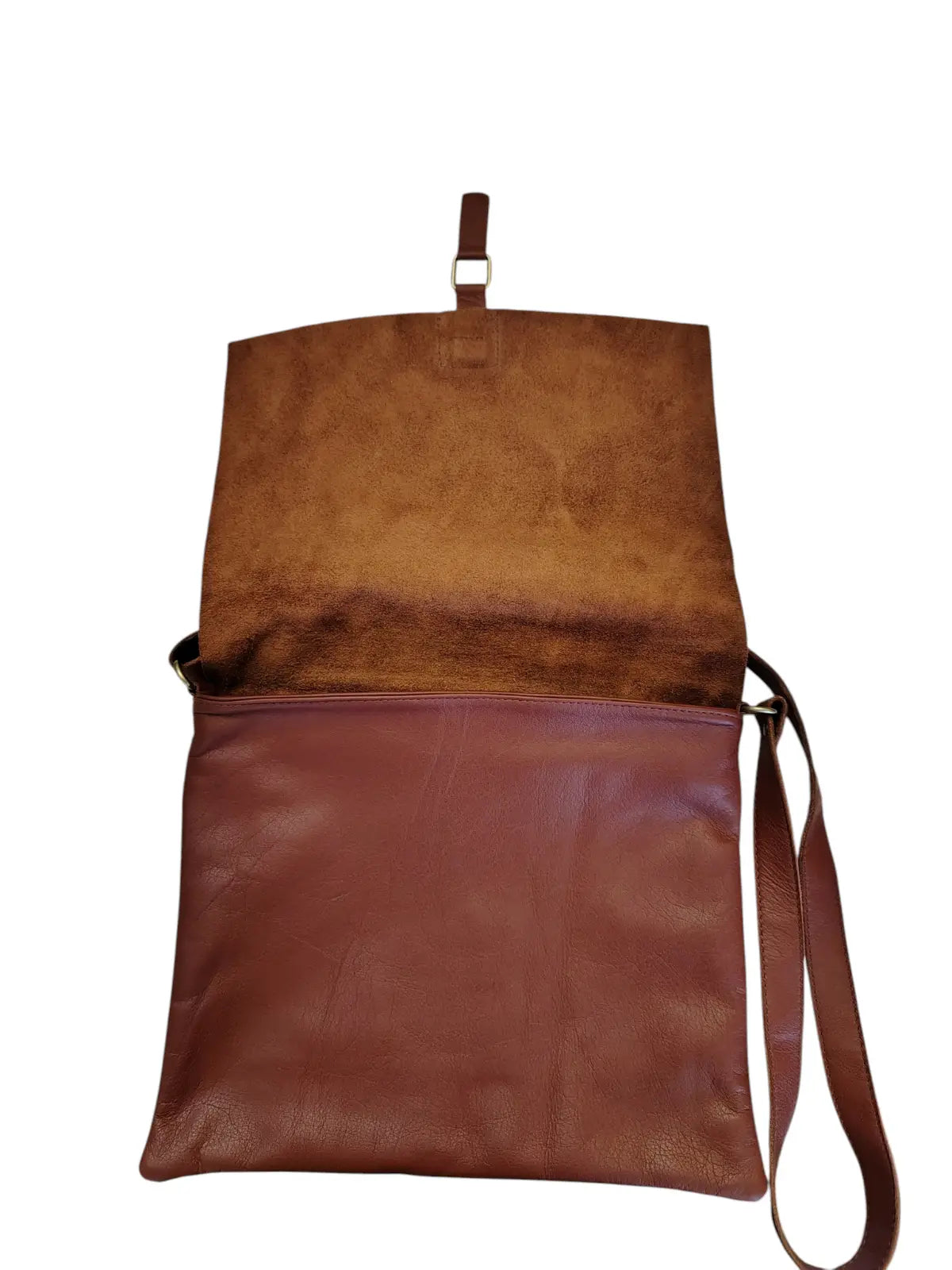 Bandolera de cuero natural color Terracota - Amira