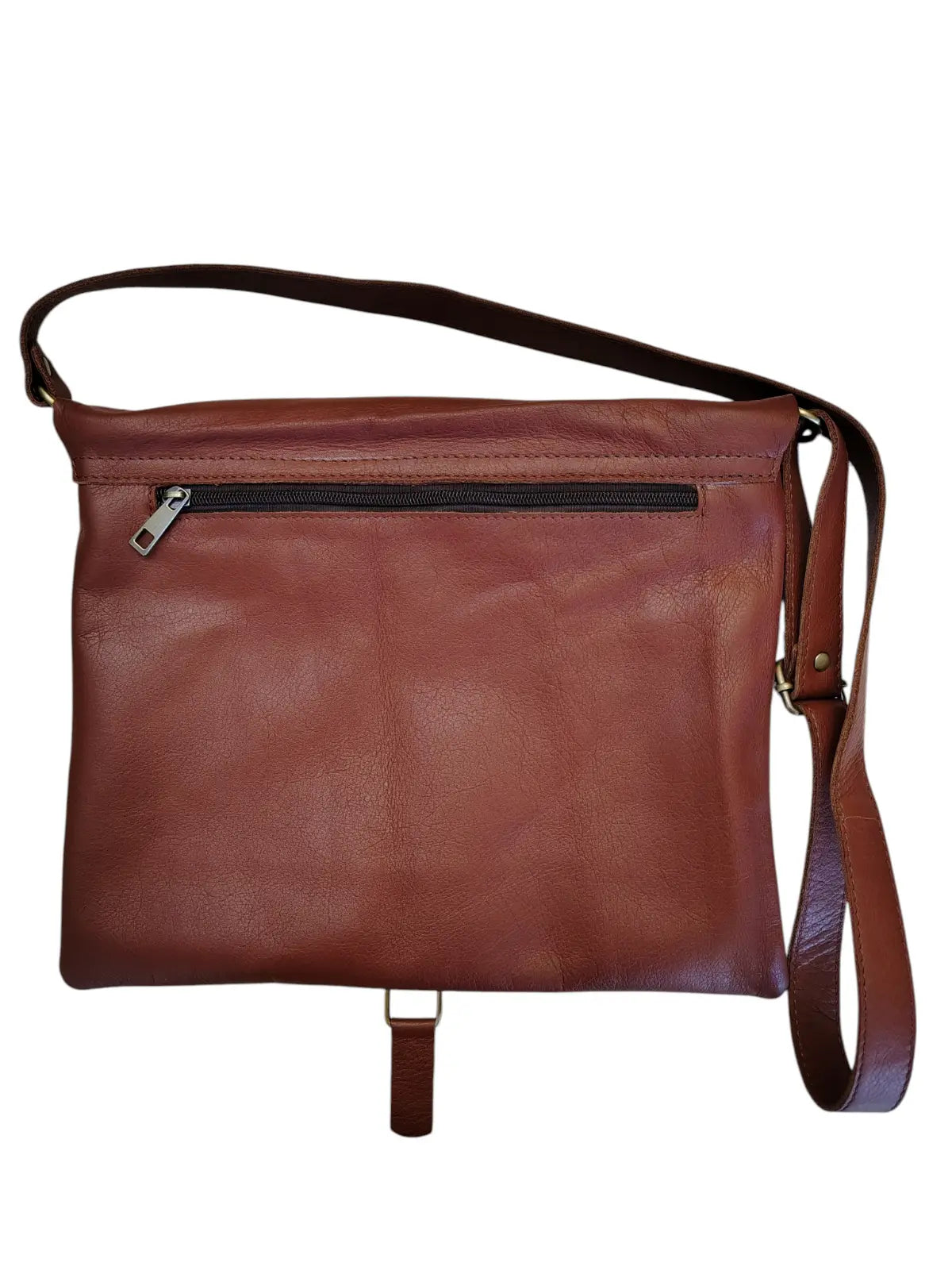 Bandolera de cuero natural color Terracota - Amira