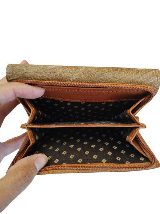 Billetera de cuero natural color café – Nazli