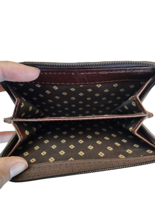 Billetera de cuero natural color café moro – Nazli