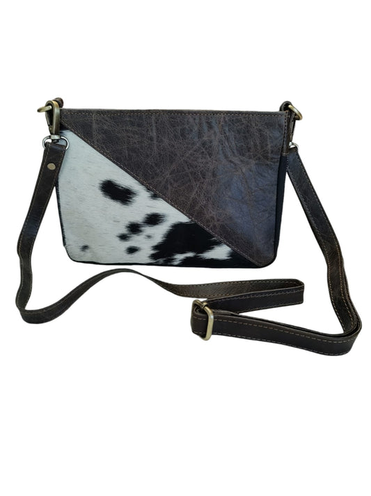 Cartera de cuero natural color café oscuro - Sahira