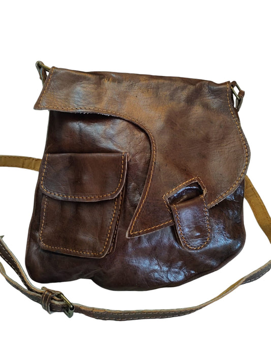 Cartera de cuero natural color café oscuro – Nawal