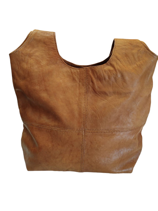 Cartera de cuero natural color camel - Rania