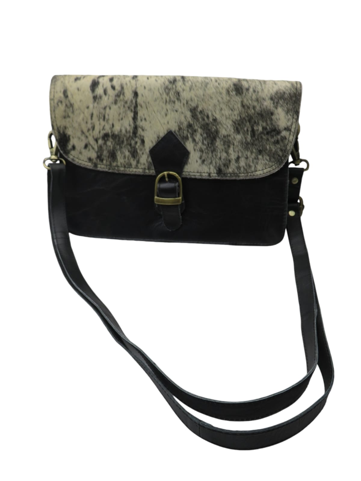 Cartera de cuero natural color negro - Fariha