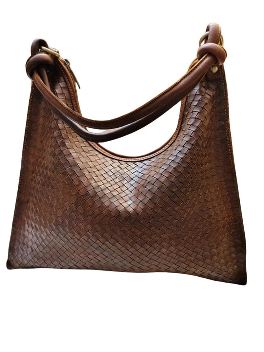 Cartera de cuero natural color terracota - Leyla