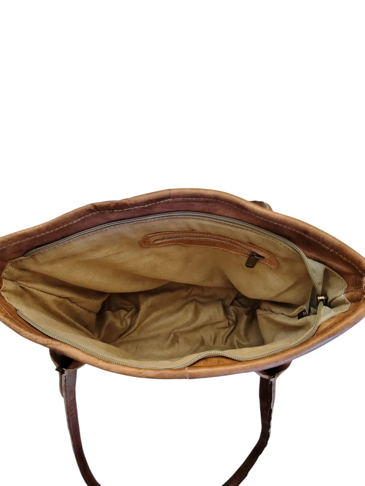 Tote Bag de cuero natural tejido color barquillo – Zafira