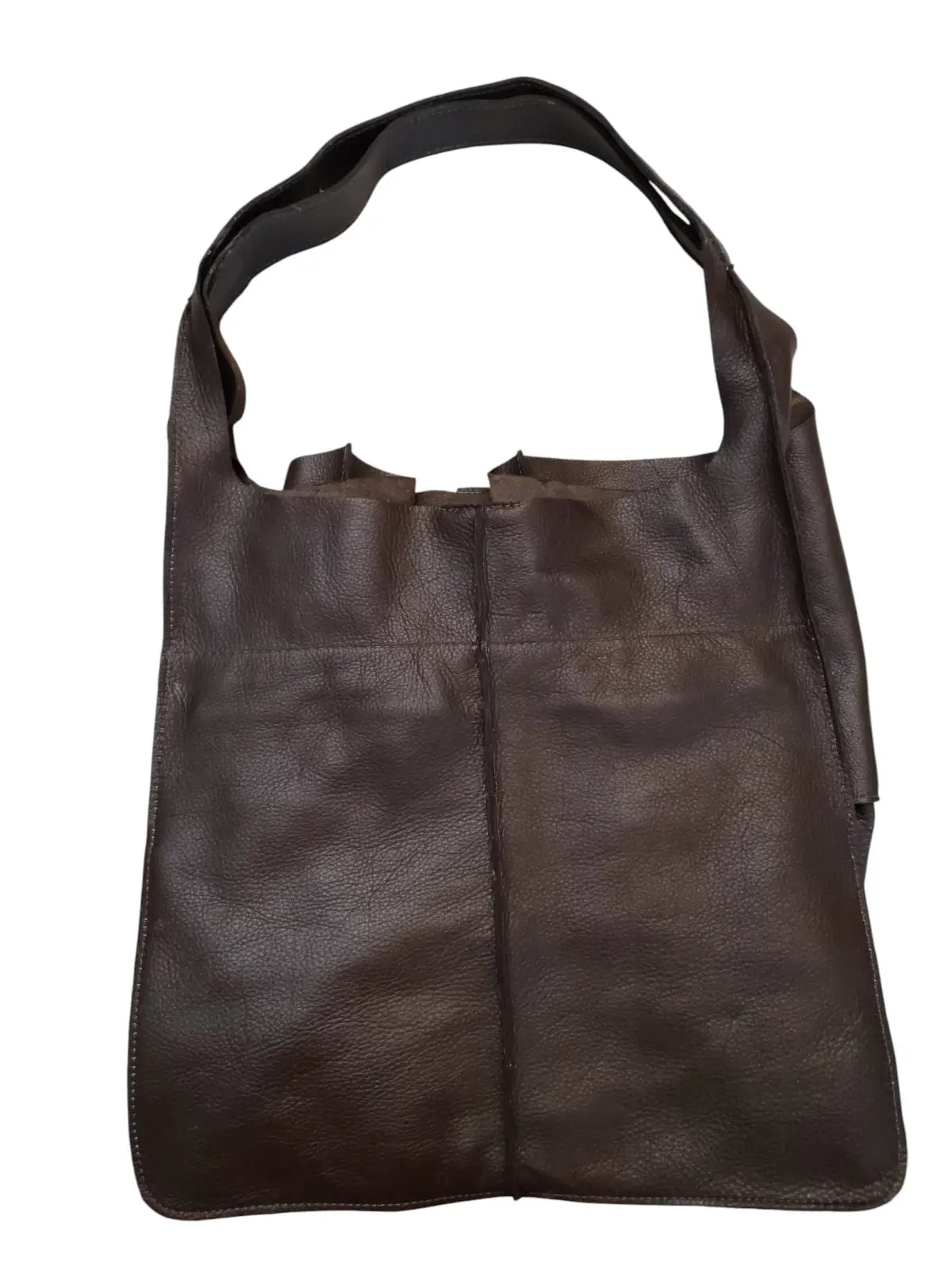 Tote Bag de cuero natural color café moro – Soraya