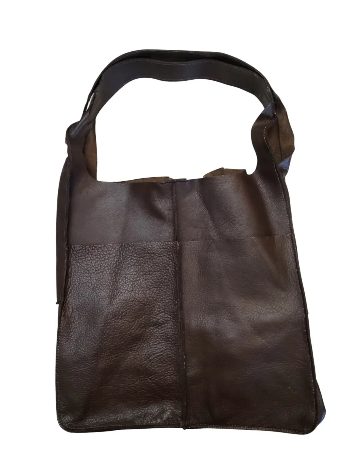 Tote Bag de cuero natural color café moro – Soraya