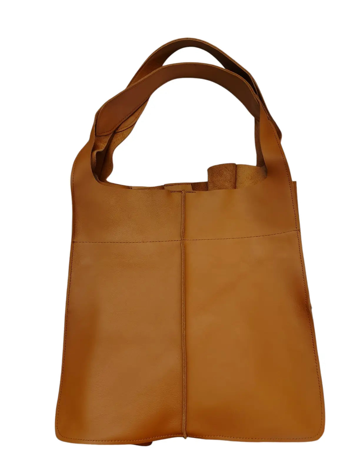 Tote Bag de cuero natural color camel – Soraya