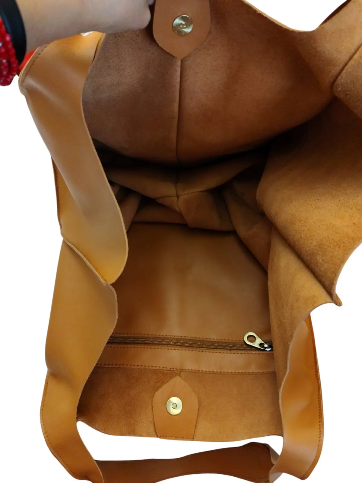 Tote Bag de cuero natural color camel – Soraya