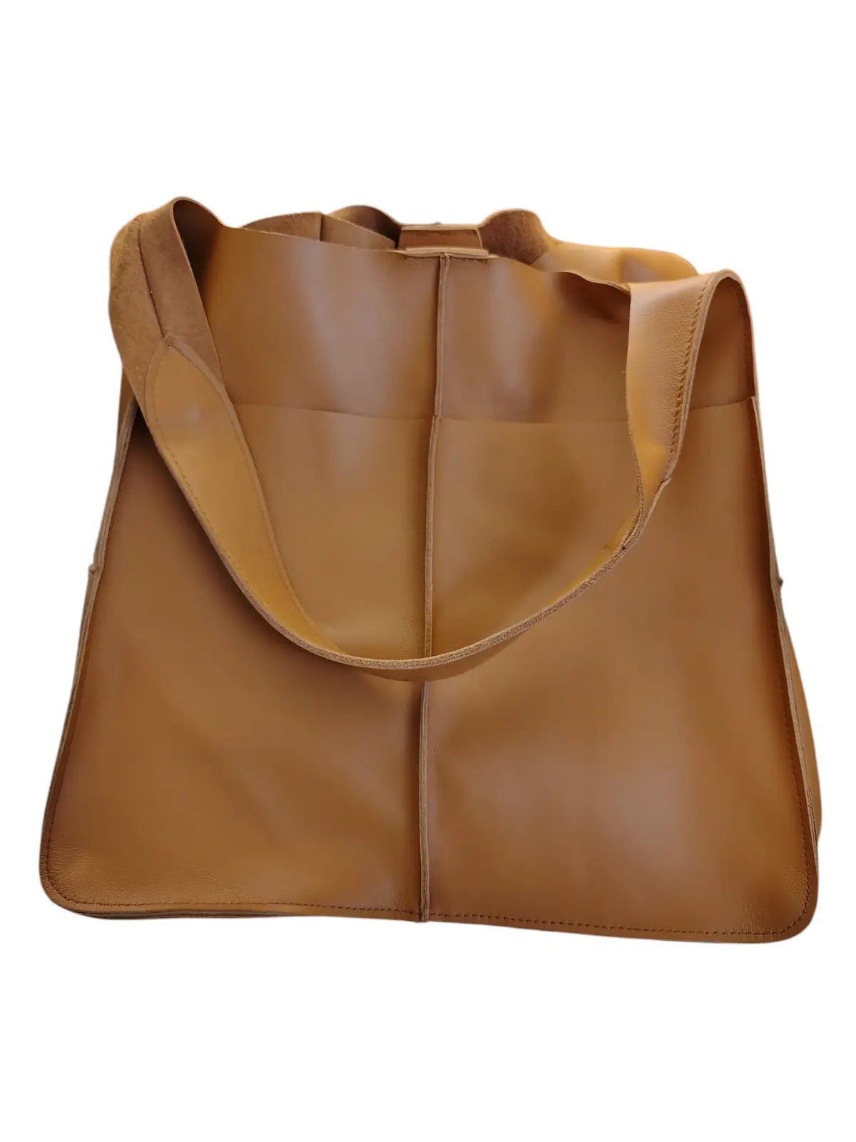 Tote Bag de cuero natural color camel – Soraya