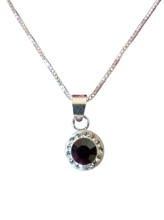 Colgante punto de luz de plata con cristal Swarovski