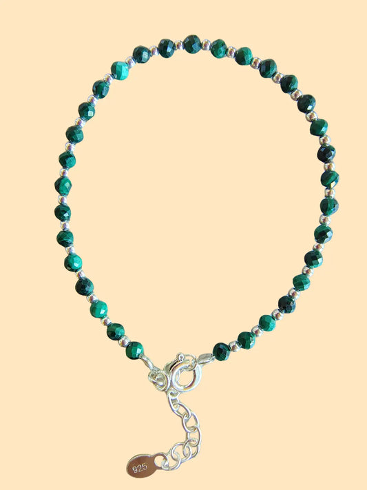Pulsera de plata 925 con Malaquita