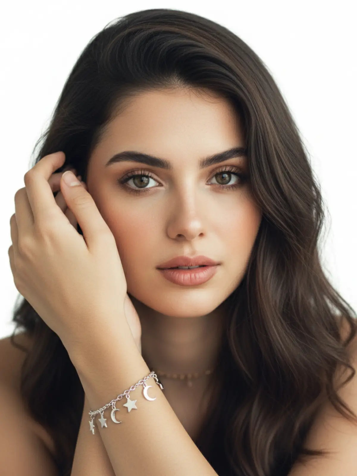 Pulsera de plata 925 con lunas y estrellas