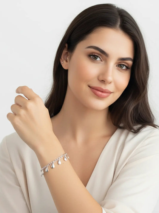 Pulsera con gotas de plata 925